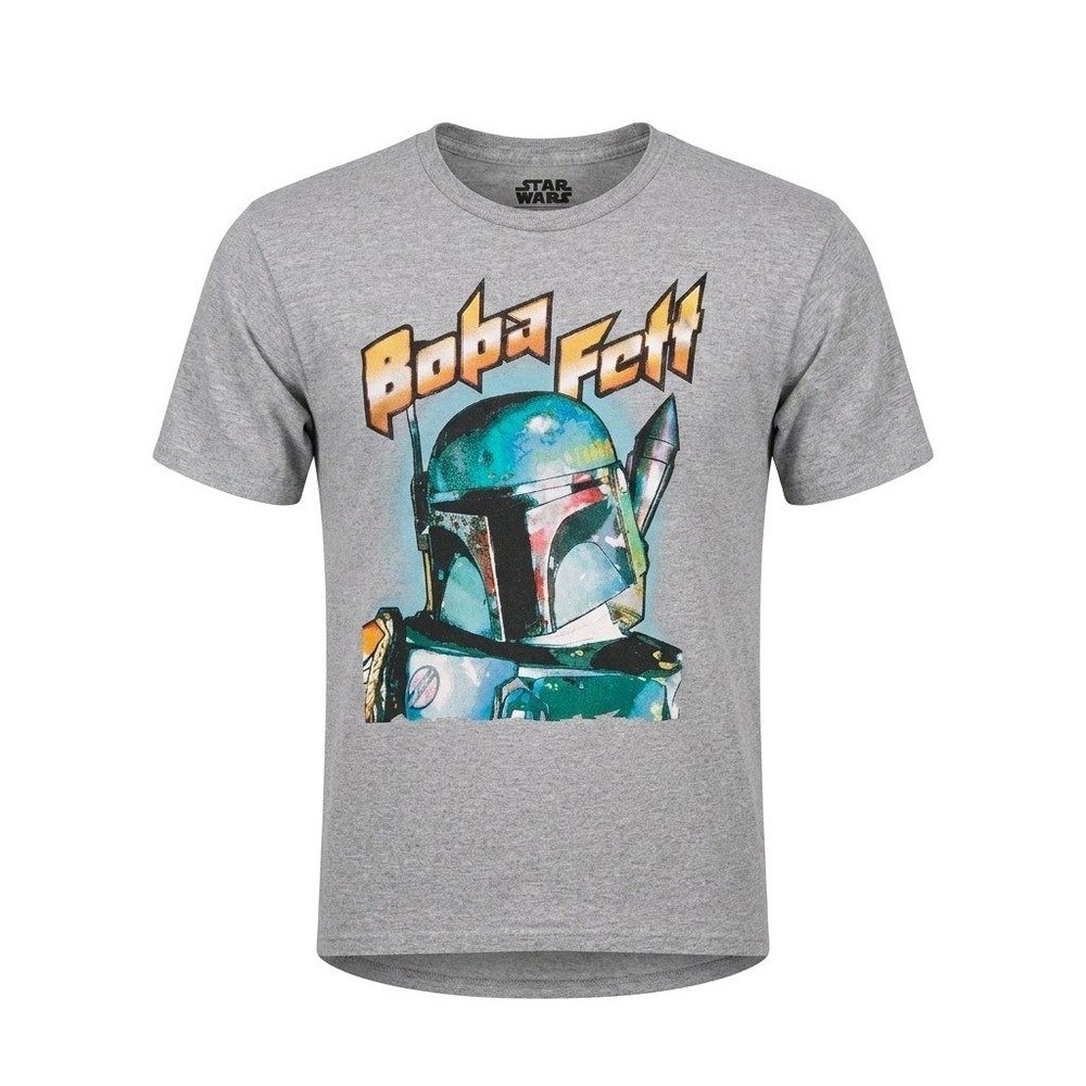 Star Wars Boba Fett Graphic T-Shirt Mens XL Mad Engine Heather Gray Sci-Fi Tee